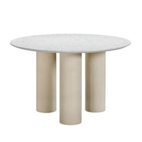 Maklaine Modern Terrazzo Concrete Indoor  /  Outdoor Dining Table
