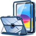 thumbnail image 1 of Chenchen for iPad 11-inch (A16) 11th Generation Case 2025/ iPad 10th Generation Case with Pencil Holder 2022 10.9 inch, Built-in Screen Protector Clear Back, Multi Angle Viewing Stand, Navy Blue, 1 of 1