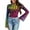 Rainbow Leopard Print, variant on Rainbow Leopard Print Women Bell Sleeve Tops Lettuce Trim Shirt Size S Women Bell Sleeve Y2K Tops for Ladies Casual Flared Summer Blouse Long