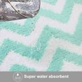 thumbnail image 3 of 2 Pieces Microfiber Chevron Non-Slip Soft Kitchen Mat Bath Rug Doormat Runner Carpet Set, 17"x48"+17"x24", Aqua, 3 of 7