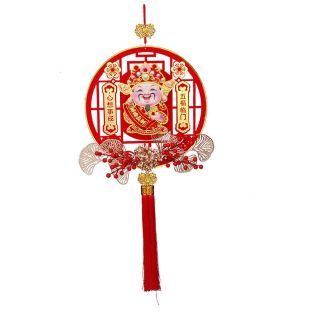 Decoración de año Nuevo Chino, adorno colgante para puerta delantera, corona Floral Artificial, decoración artística para ventana, recuerdos de fiesta