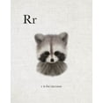 thumbnail image 2 of Straatsma, Leah 20x24 White Modern Wood Framed Museum Art Print Titled - R is for Raccoon, 2 of 4