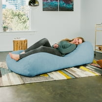 Jaxx Arlo Chaise Lounge Bean Bag Chair Recliner - Premium Chenille, Turquoise