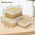 thumbnail image 2 of Small Storage Baskets with Lid, Kvago Set of 3 Size Storage Box, Paper Rope Storage Bin with Removable Liner and Metal Frame for Toys Cosmetics Bedroom Closet Desk Organizer (Beige), 2 of 9