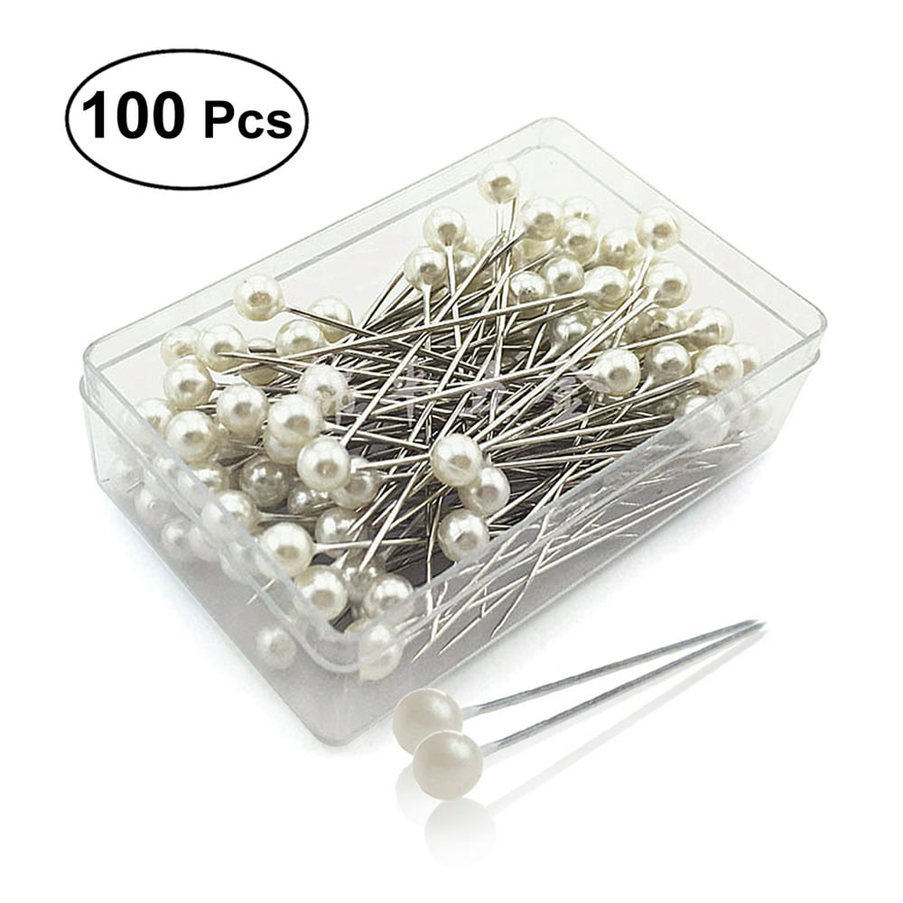 100pcs Pearlized Ball Head Straight Pins Pear Head Pins for DIY Sewing ...