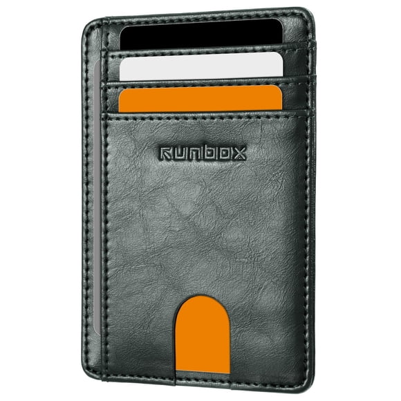 Cartera RUNBOX Slim de piel con bloqueo RFID, 11,5 x 8 x 1,1 cm