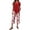 Red, variant on Casual Two Piece Set Irregular Print Top and Trousers for Everyday Wear Sophisticated Daily Outfit Spring Fall