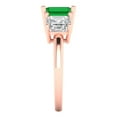thumbnail image 3 of Clara Pucci 14K Rose Gold Solid Gold Emerald Three-Stone Anniversary Ring for Women - 4 cttw Square Emerald Cut, 3 of 7