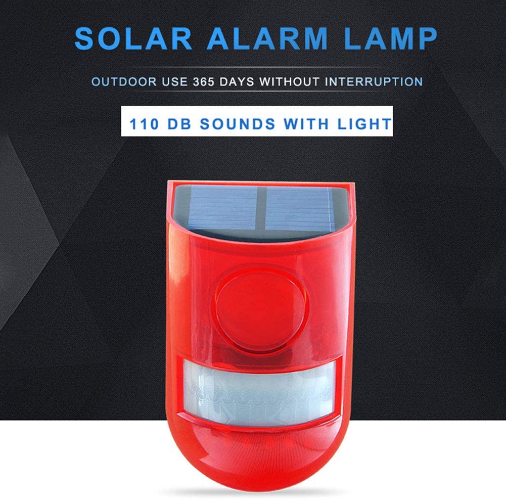 Alarme Sonore Et Lumineuse Stroboscopique Filaire - 110dB, Lumière Rouge, IP65, 24V - Pour Sécurité Industrie/garage - 3
