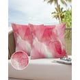 thumbnail image 6 of Pack of 2 Outdoor Pillow Covers, Red Marble Golden Lines Modern Ombre Abstract Waterproof Square Throw Pillowcase Cushion Decorative Pillow Covers for Couch Patio Tent, 20x20 in, 6 of 6