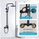 thumbnail image 4 of Gotonovo Accesorio De Ducha Para Exteriores Negro Mate Sistema Sus304 Conjunto Combinado Lluvia Manija Única Rociador Manual De Alta Presión Montaje En Pared 2 Función Dual Acero Inoxidable, 4 of 9