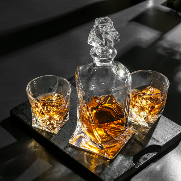 New Upgrade Whiskey Flask Carafe Decanter, Whiskey Glasses, Whiskey Carafe  For Wine, Liquor, Scotch, Bourbon, Brandy - 750ml