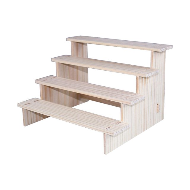 tamizeot Wood Display Riser Wood Display Riser Stand for Dessert Figurines Conutertop 5 layer 30cm 4 layer 30cm