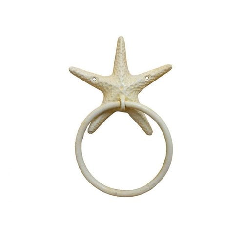 Handcrafted Nautical Decor Rustic Starfish Towel Ring