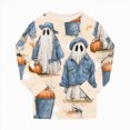thumbnail image 4 of Zuwimk Toddler Girl Boys Kids Pajamas Halloween Funny Graphic Pjs Long Sleeve Snug fit 2pcs Jammies,Y022-Blue, 4 of 9