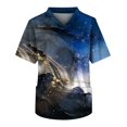 thumbnail image 1 of Men's Short Sleeve V Neck Print Chest Pocket Carer Top 5XL, 1 of 3