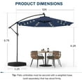 thumbnail image 6 of 10ft Solar Lighted Patio Umbrella with Base Included, Outdoor Offset Cantilever Umbrella, Infinite Tilt, UV Protection for Backyard, Lawn, Garden & Pool, 6 of 7