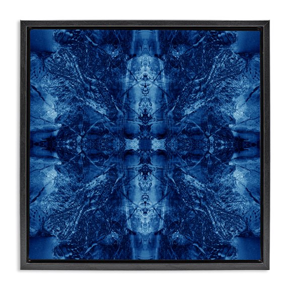 Stupell Industries Contemporary Balanced Tie Dye Pattern Black Floating Frame Canvas Art, 18 x 18, by El Perkin