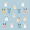 Blue Rabbits, variant on FORMRS 1-Subject Spiral Notebook 8" x 5" College Ruled 60 Refillable Sheet A5 Hard Cover, Blue Dots