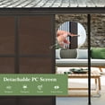 thumbnail image 4 of Domi 12x20FT Wall-Mounted Sunroom Gazebo Solarium with Front Door, Side Entrances, Galvanized Steel Sloping Roof, Movable PC Screens, Permanent Lean-To Outdoor Sunroom for Deck or Patio, 4 of 8
