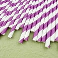 thumbnail image 4 of 100Pcs Biodegradable Straws,7.7x0.2In Purple and White Compostable Paper Straws for Drinking,Disposable Christmas Straws for Home,Wedding, 4 of 6
