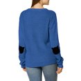 thumbnail image 4 of Allegra K Women's Drop Shoulder Elbow Cat Patch Loose Pullover Sweater, 4 of 7