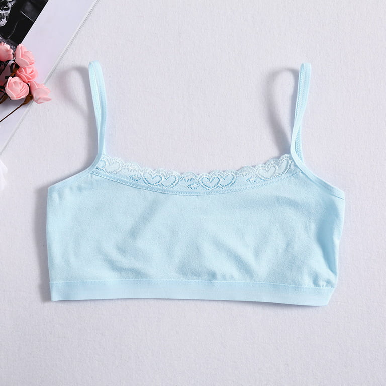 ✪ 4pcs/Lot Children's Breast Care Girl Bra Hipster Cotton Teens Teenage  Underwear Summer Kids Lace Vest Young