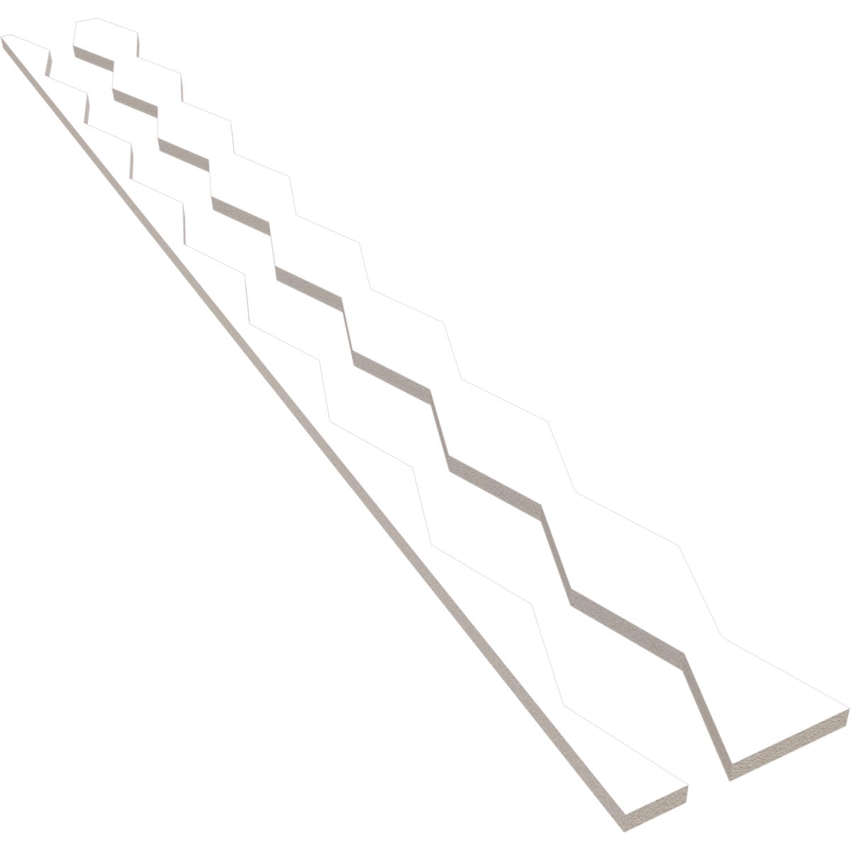 Ekena Millwork 47"H x 1/2"T Cimarron PVC Adjustable Decorative Slat Wall Panel Kit, Unfinished (contains 23 Slats + 1 Straight Edge Starter Slat)