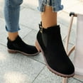 thumbnail image 6 of Caqnni Winter Warm Boots Clearanc Winter Women'S Ankle Round Toe Low Wedge Heel Casual Shoes Slip On Elastic Fall Winter Ankle Boots (5.5,Black), 6 of 7