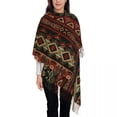 thumbnail image 2 of Geometric Ornament Ceramics Wallpaper Textile Web Cards Women's Pashmina Shawl Wraps Fringe Scarf Long Large Scarf, 2 of 7