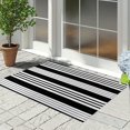 thumbnail image 5 of Bailu Outdoor Collection Hand-Woven Black Striped Rug, 24'' x 35'', 5 of 7