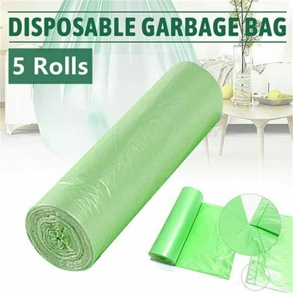 Sufanic Biodegradable Bag,5 Rolls 75Pcs Portable Camping Festival Toilet Home Clean Composting Biodegradable Bag,Kitchen Trash Bag,Green