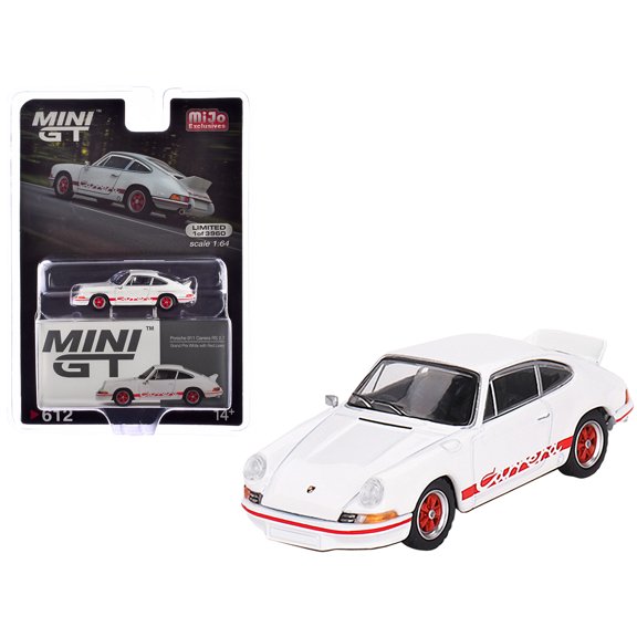 Mini GT Porsche 911 Carrera RS 2.7 Grand Prix - White with Red Livery
