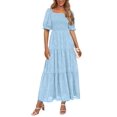 thumbnail image 1 of Vestido midi PRETTYGARDEN para mujer, estampado floral, estampado en forma de A, para mujer, 1 of 7
