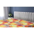 thumbnail image 5 of Ambesonne Floral Fitted Sheet, Art Watercolor Aster Flowers, California King, Orange Pale Khaki and Rose, 5 of 5
