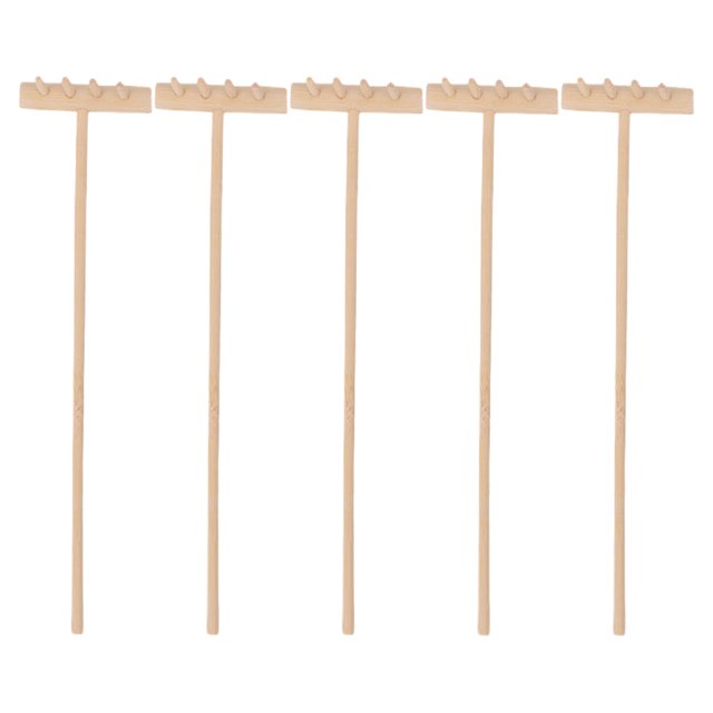 DECORNIJIA 5Pcs Sand Garden Tools Assorted Color Wood Mini Gardening Tools Farmhouse Owners Tea Ceremony