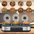 thumbnail image 5 of Portable 3-fold slow cooker with adjustable temperature control knob, transparent lid with spoon tray, easy to clean, suitable for outdoor, kitchen, dining room use, 5 of 12