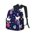 thumbnail image 2 of Vsdgher Lama in Space Print Unisex Large Capacity Bookbag Schoolbag Casual Daypack for High School/College/Teens/Travel/Work, 2 of 8
