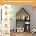 thumbnail image 5 of Costway Kids House-Shaped Table & Chair Set Wooden Toy Organizer Cabinet with Blackboard Grey, 5 of 10