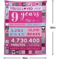 thumbnail image 5 of 12 Year Old Girl Birthday Gifts, Pink Love Rose Elements Happy Birthday Blanket, Sweet 12 Gifts for Girls Daughters Sisters Friends, 50"x60", 5 of 5