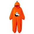 thumbnail image 3 of REDARER Kids Ghost Cat Print Pumpkin Hood Onesie Full Zip with Pockets for Trick or Treat Halloween Party Cosplay Casual Loungewear Pajama Outfit,5-6 Years, 3 of 5