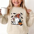 thumbnail image 5 of akafmk Girls Halloween Sweatshirt Oversized Crewneck Sweatshirts Long Sleeve Pullover Tops Graphic Hoodies Cute Fall Winter Clothes, Size 7-8 Years, 5 of 7
