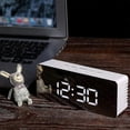 thumbnail image 3 of Reloj de mesa digital con espejo LED, pantalla de fecha y temperatura para dormitorio, 3 of 5