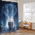 thumbnail image 4 of Elephant Shower Curtain, Watercolor Elephant Fantasy Moon Forest Tree Natural Scenery Waterproof Shower Curtain Set with 12 Hooks Lightweight Bath Curtains Fabric Bathroom Decor 72x78 Inches, 4 of 9