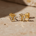thumbnail image 3 of VINALI 14K Solid Yellow Gold Womans CZ Small Butterfly Stud Earrings - 0.22in, 3 of 6
