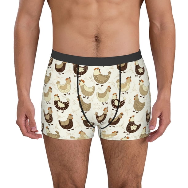 Balery Funny Chicken Calzoncillos bóxer para hombre, ropa interior de algodón suave y transpirable con cinturilla de nailon-XX-Large