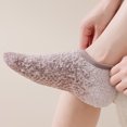 thumbnail image 7 of Men Women Cozy Plush Invisible Thermal Home Socks Anti-Skid Bottom Soft Winter Bedroom Slipper Socks Brown One Size, 7 of 7