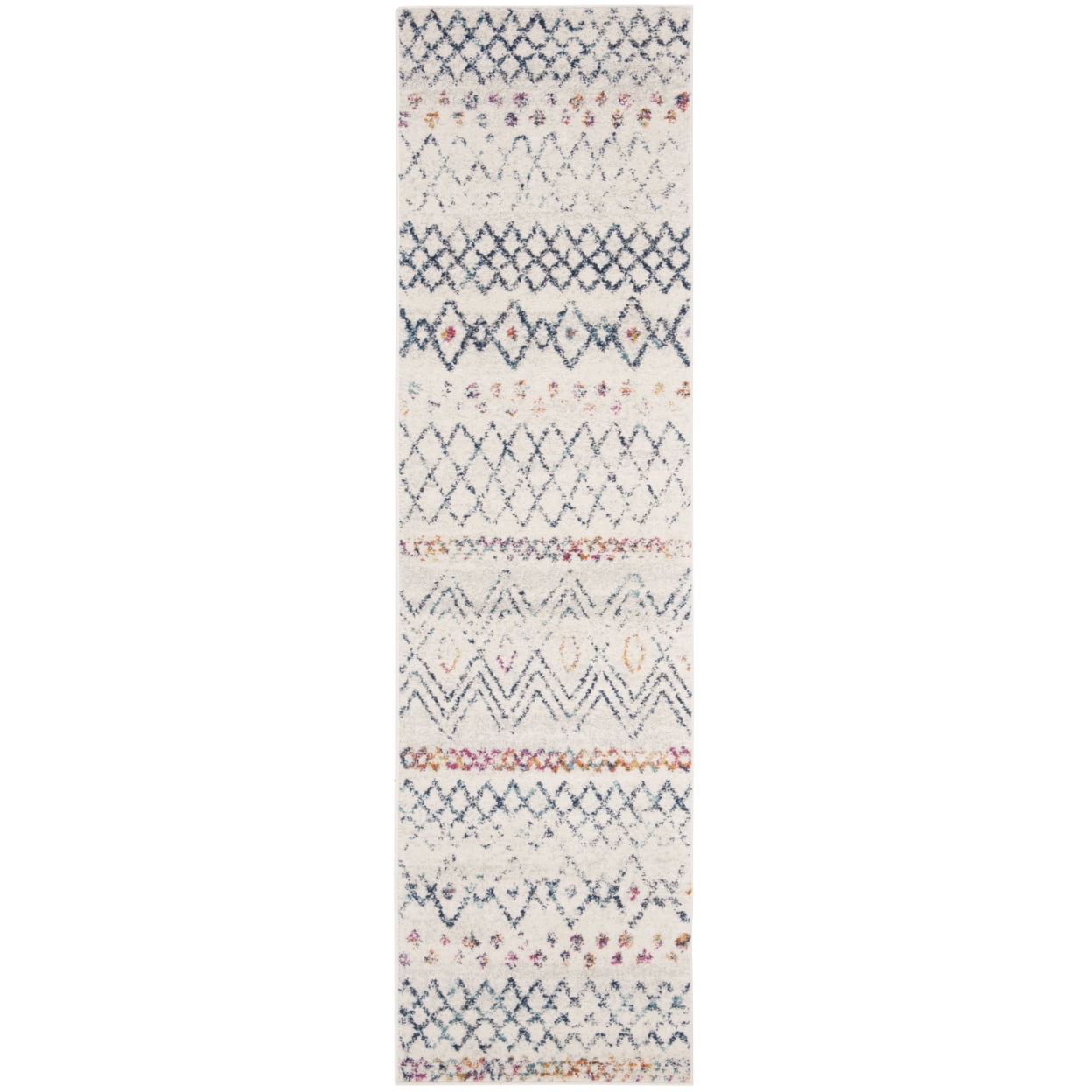 SAFAVIEH Madison Hannah Geometric Area Rug, Ivory/Navy, 6'7" x 6'7" Square