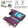 thumbnail image 6 of Allytechgroup iPhone 16 Plus Wallet Case, RFID Blocking Zipper Pocket Ring Holder Kickstand Bumper Shockproof Portable Durable Phone Case for Apple iPhone 16 Plus, Darkpurple, 6 of 8