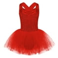 thumbnail image 1 of Yeahdor Robe Tutu de Ballet à Sequins pour Filles Costume de Princesse Danse de Salon Rouge 6, 1 of 5